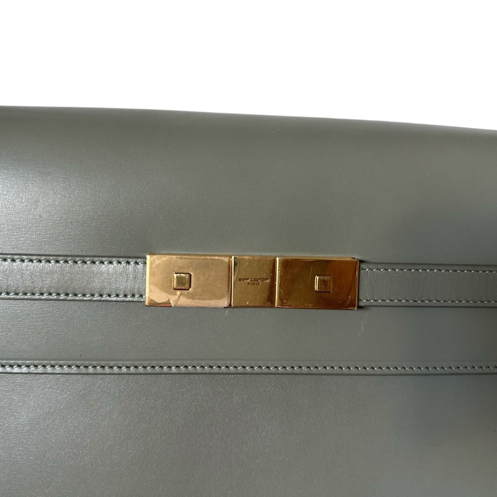 Saint Laurent Manhattan Shoulder Bag in Olive Green Leather - Picture 3 of 12